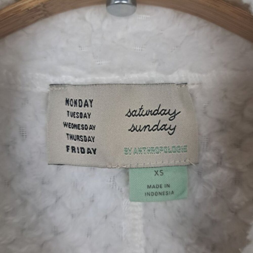 Anthropologie Saturday Sunday Cozy Sherpa Faux Fur White Vest - Picture 6 of 8